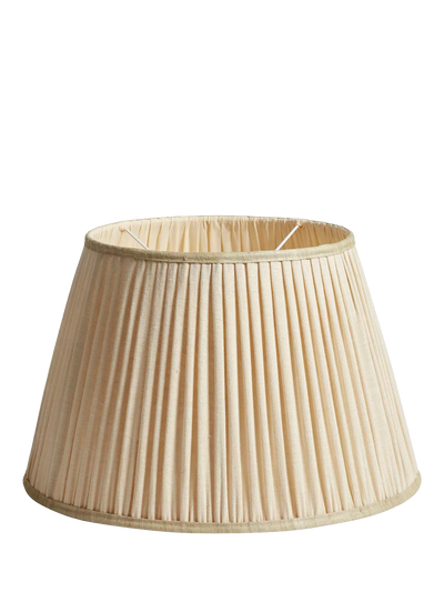 John Lewis OKA Archibald Pleat Linen Lampshade Oyster 50cm- Buy online at McGrocer