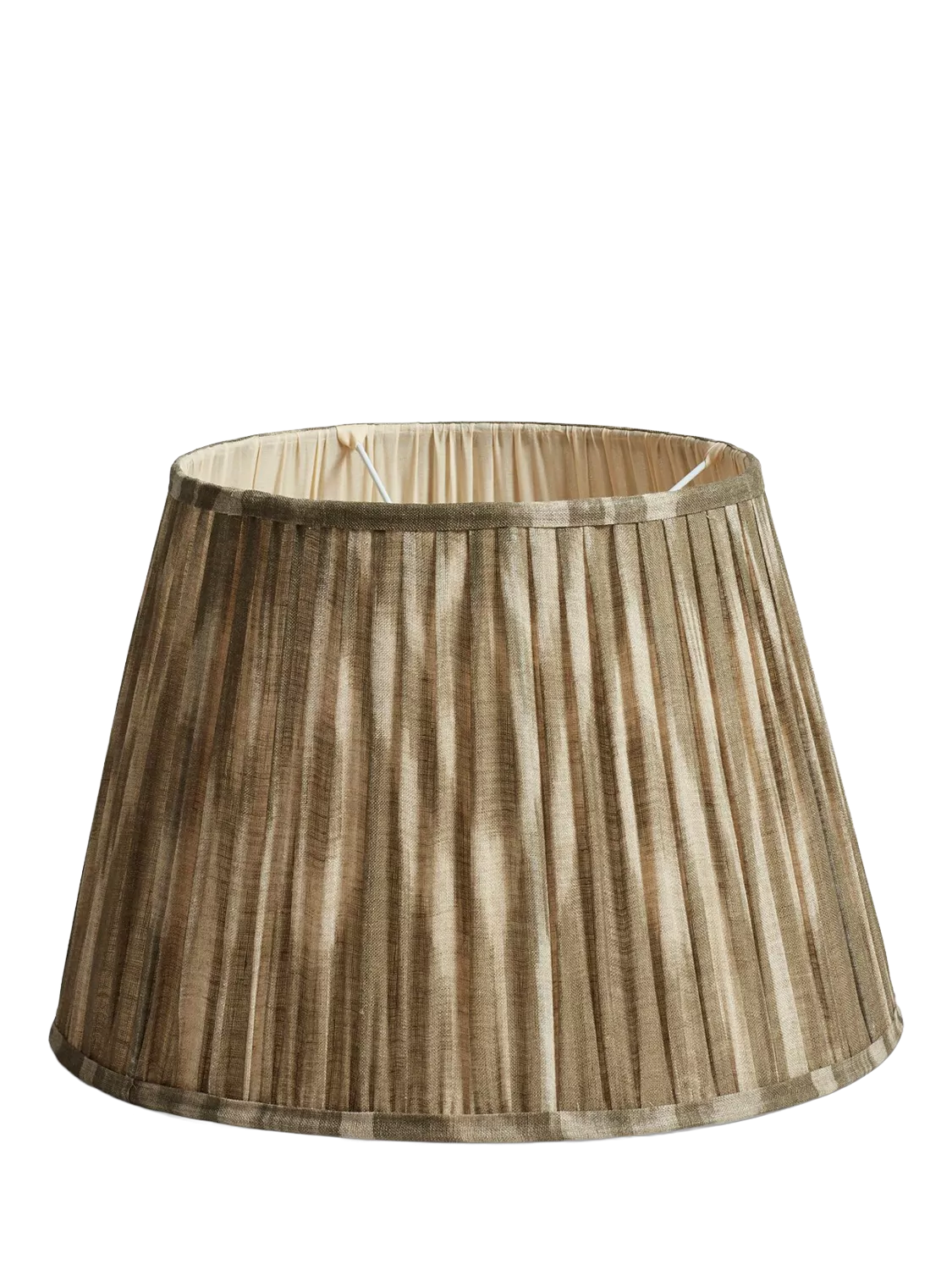 OKA Lillian Ikat Pleat lampshade olive 45cm (British brand)