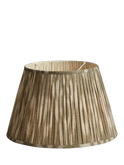 John Lewis OKA Lillian Ikat Pleat Lampshade 50cm Olive- Buy online at McGrocer