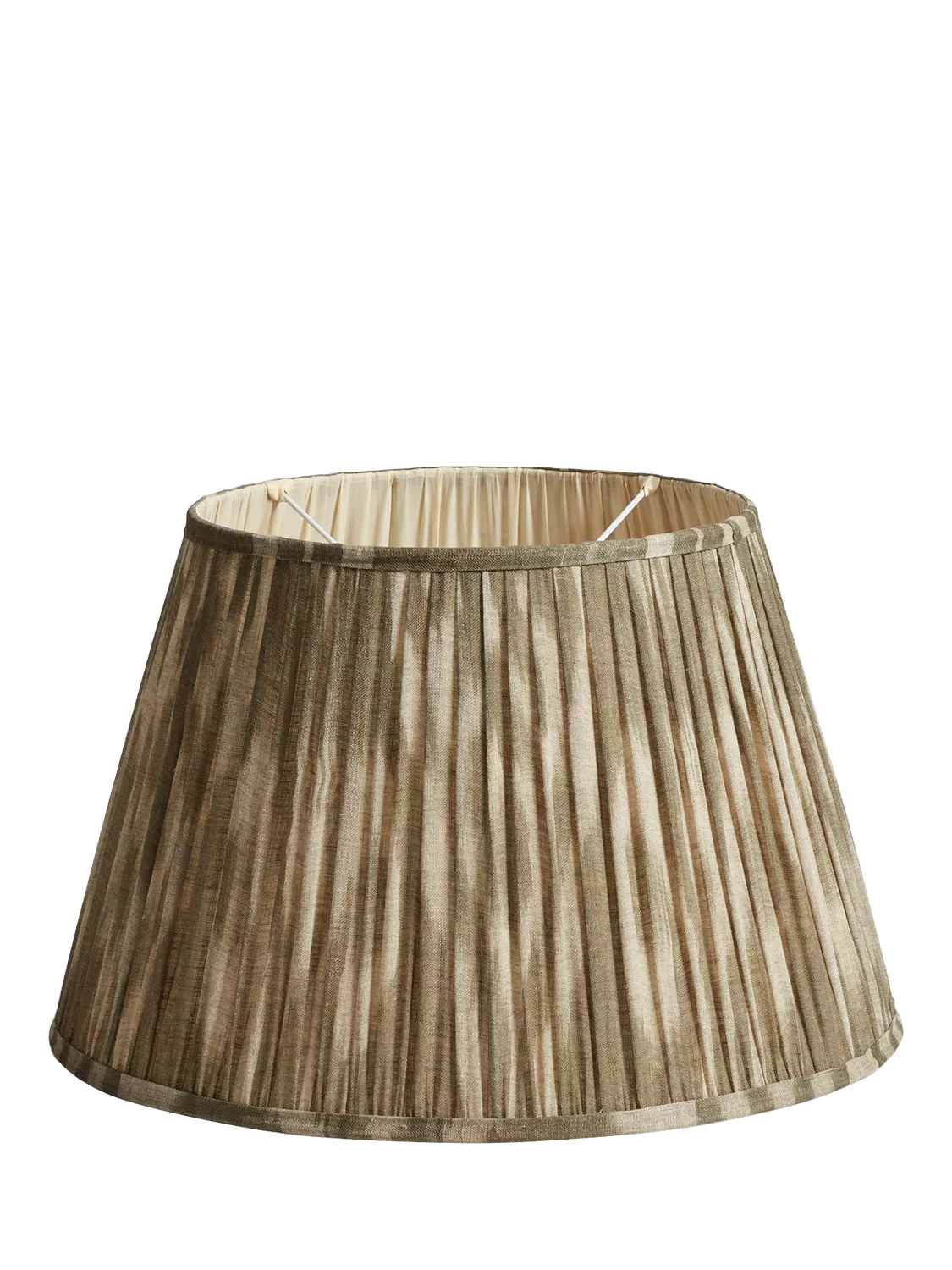 OKA Lillian Ikat Pleat Lampshade olive 50cm - British product