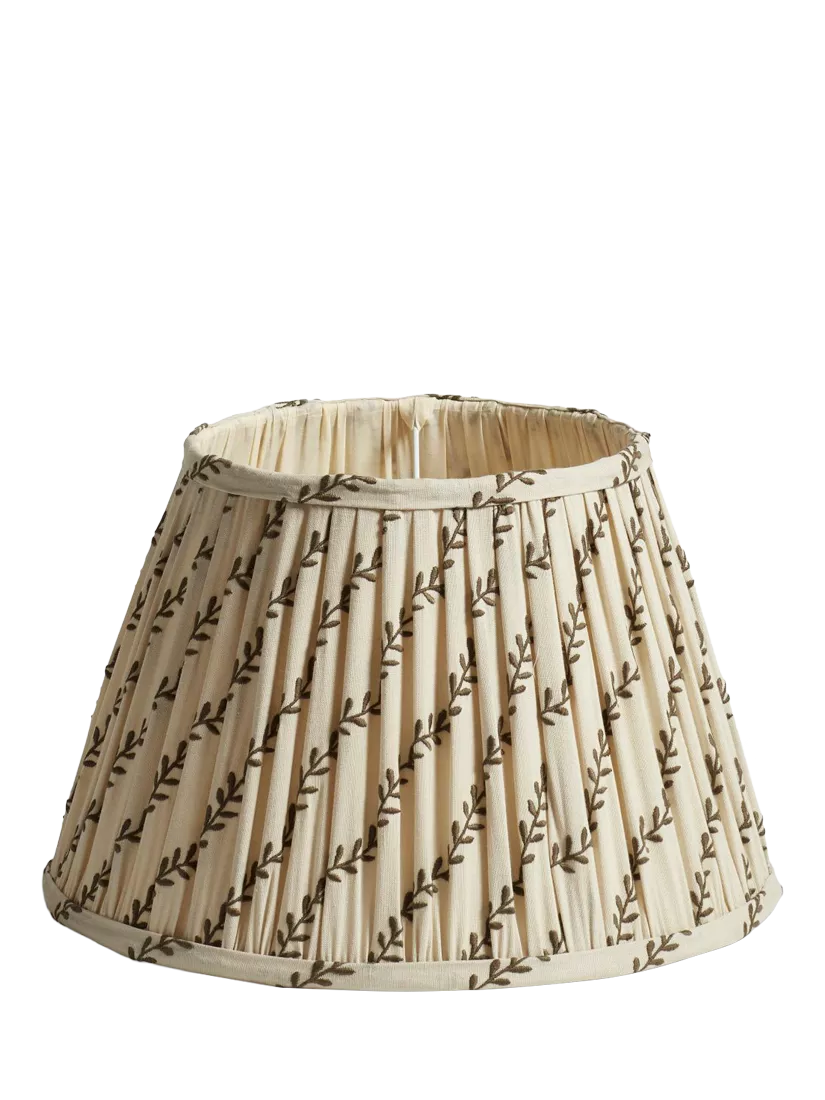 OKA Delen Leaf Pleat Drum Lampshade 35cm Spruce (British brand)