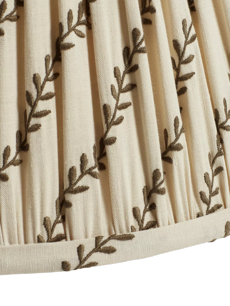 OKA Delen Leaf Pleat Drum Lampshade 35cm Spruce (British brand)