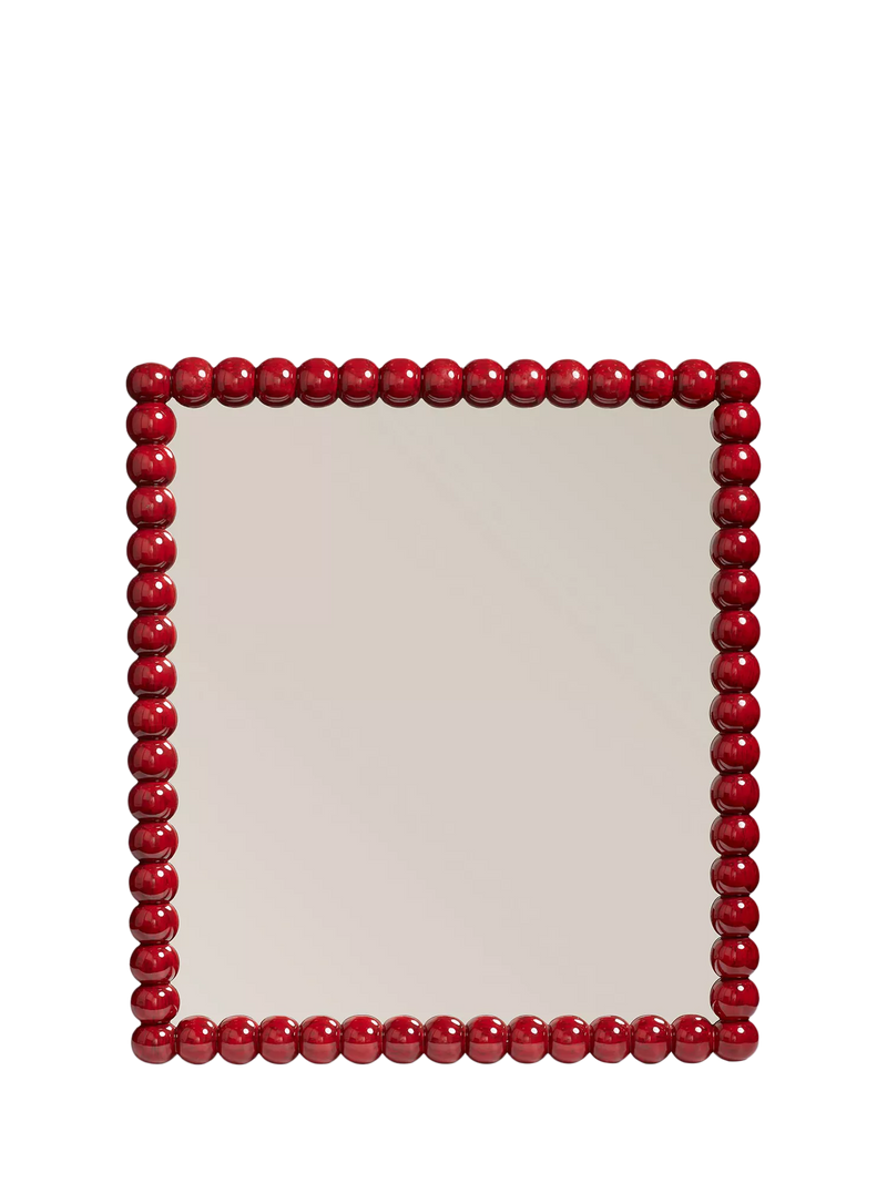 OKA wall mirror Chinese red 81x91cm, imported from the UK