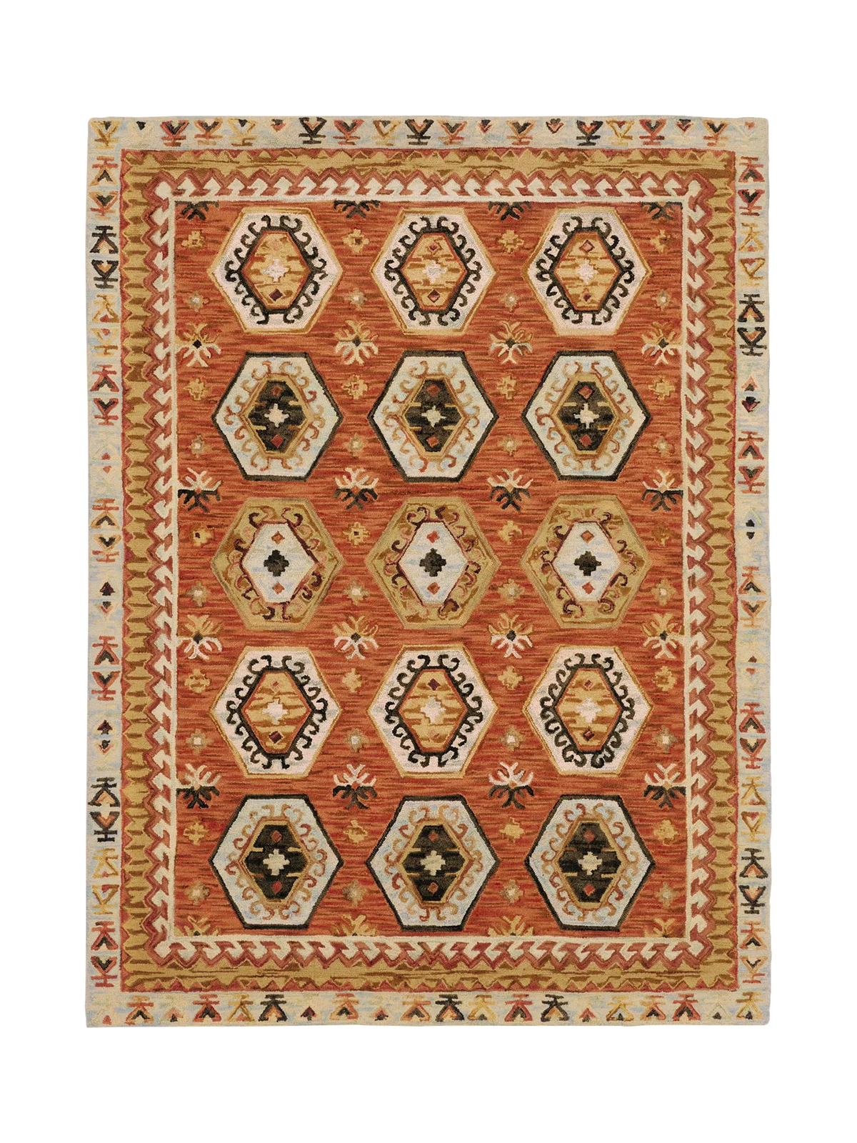 OKA Alanya pure wool rug 240x180cm multi, imported from the UK