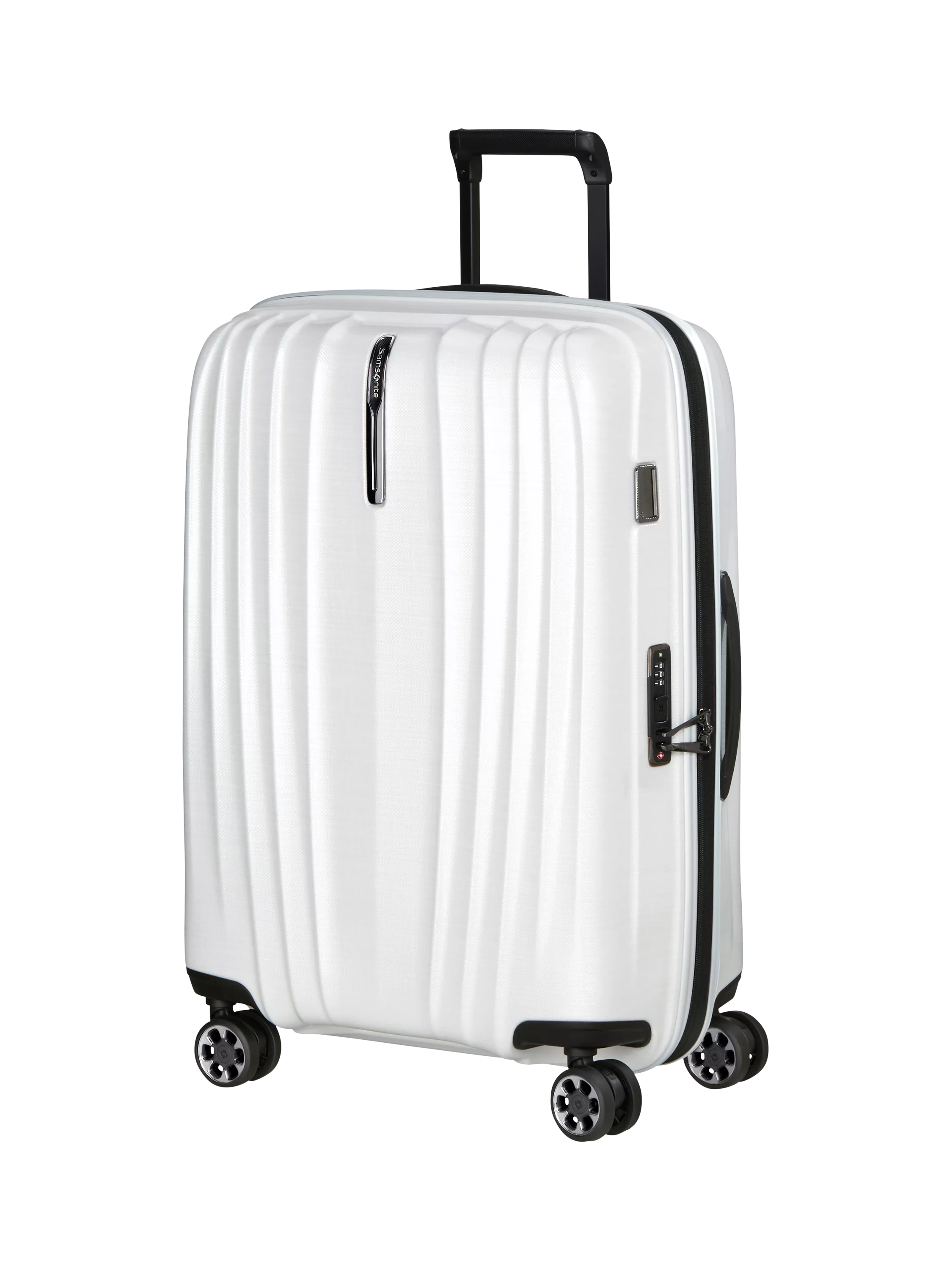 Samsonite Nexis 70cm Expandable Double Wheel Medium Suitcase, 91L, Cotton White