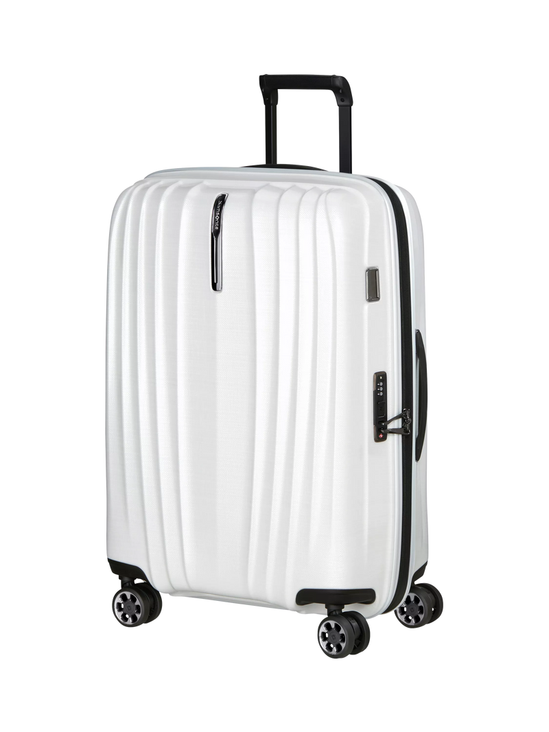 Samsonite Nexis 70cm Expandable Double Wheel Medium Suitcase, 91L, Cotton White