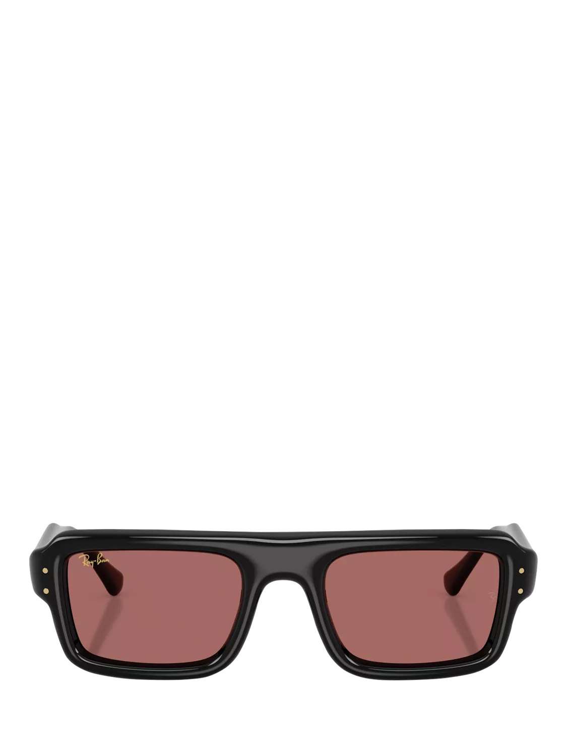 Ray-Ban RB4954 rectangular sunglasses black frame brown lenses, UK version
