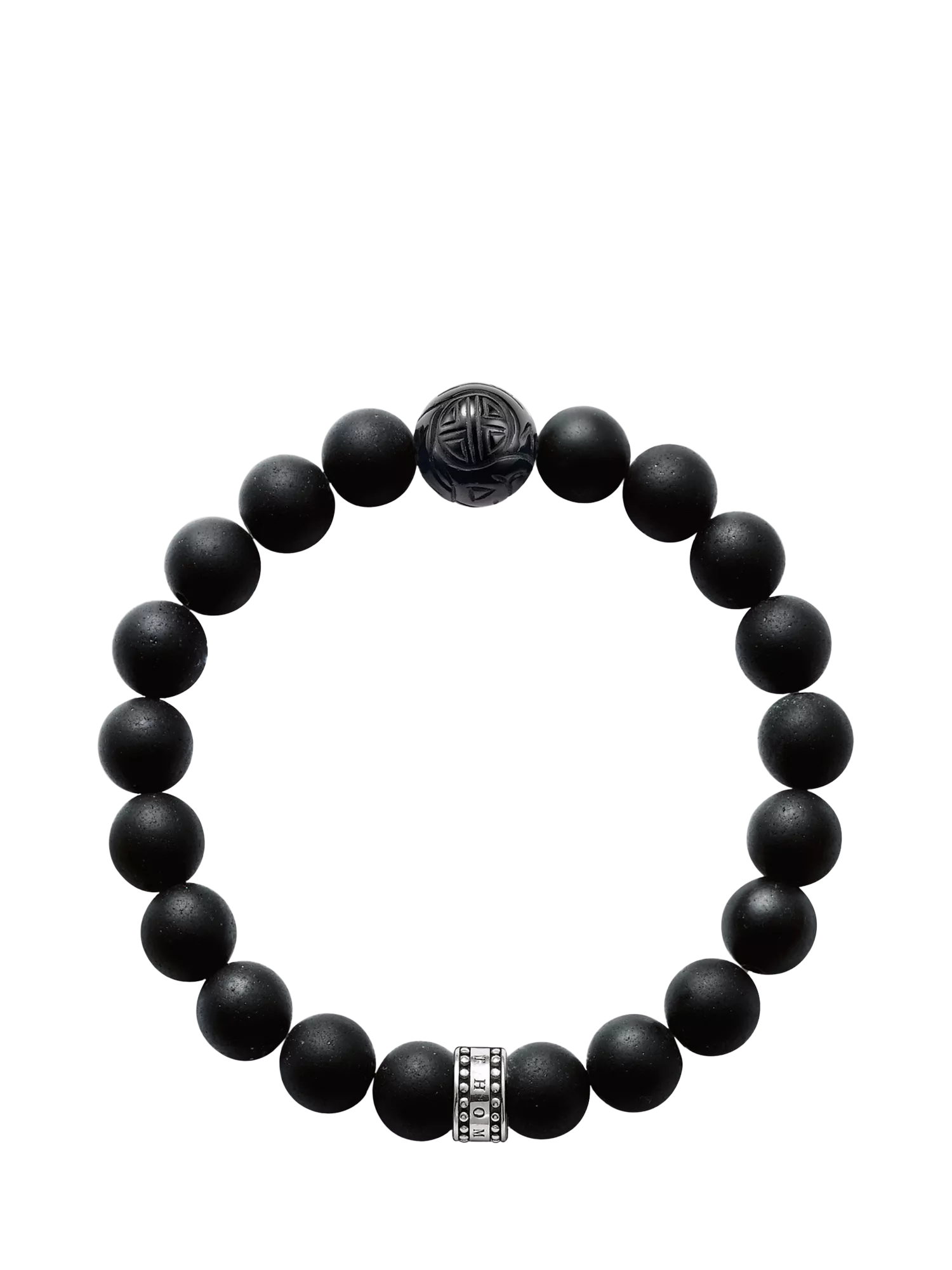 THOMAS SABO Rebel at Heart black obsidian sterling silver bracelet (British brand)