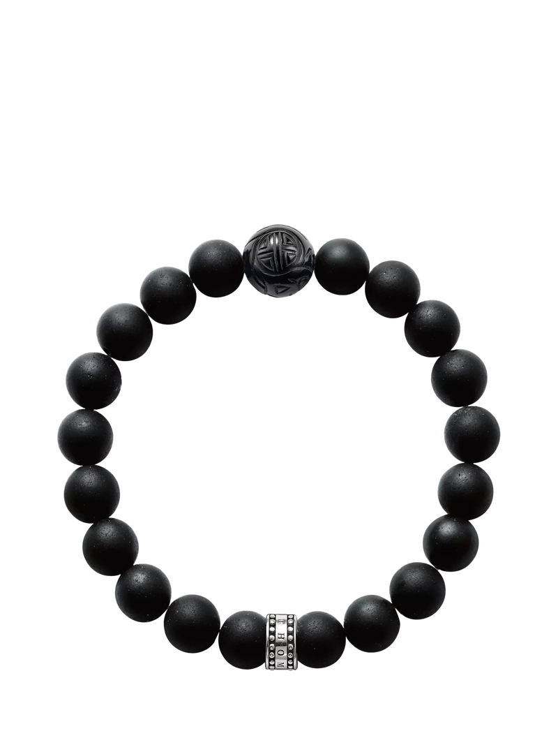 THOMAS SABO Rebel at Heart black obsidian sterling silver bracelet (British brand)