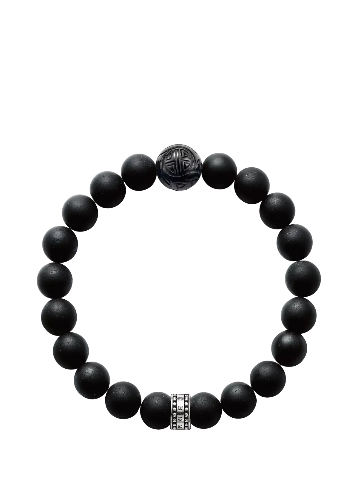THOMAS SABO Rebel at Heart black obsidian sterling silver bracelet (British brand)