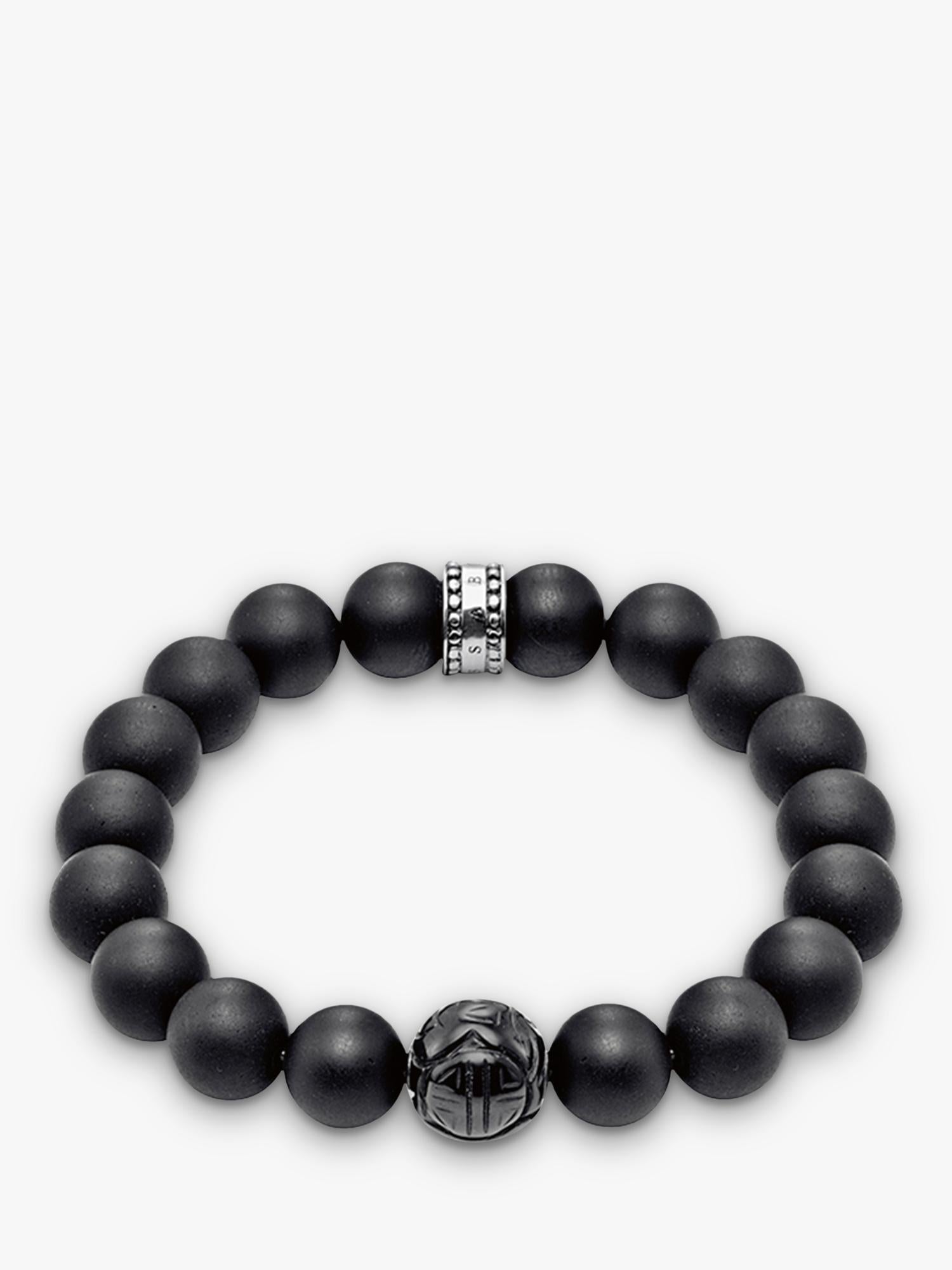 THOMAS SABO Rebel at Heart black obsidian sterling silver bracelet (British brand)