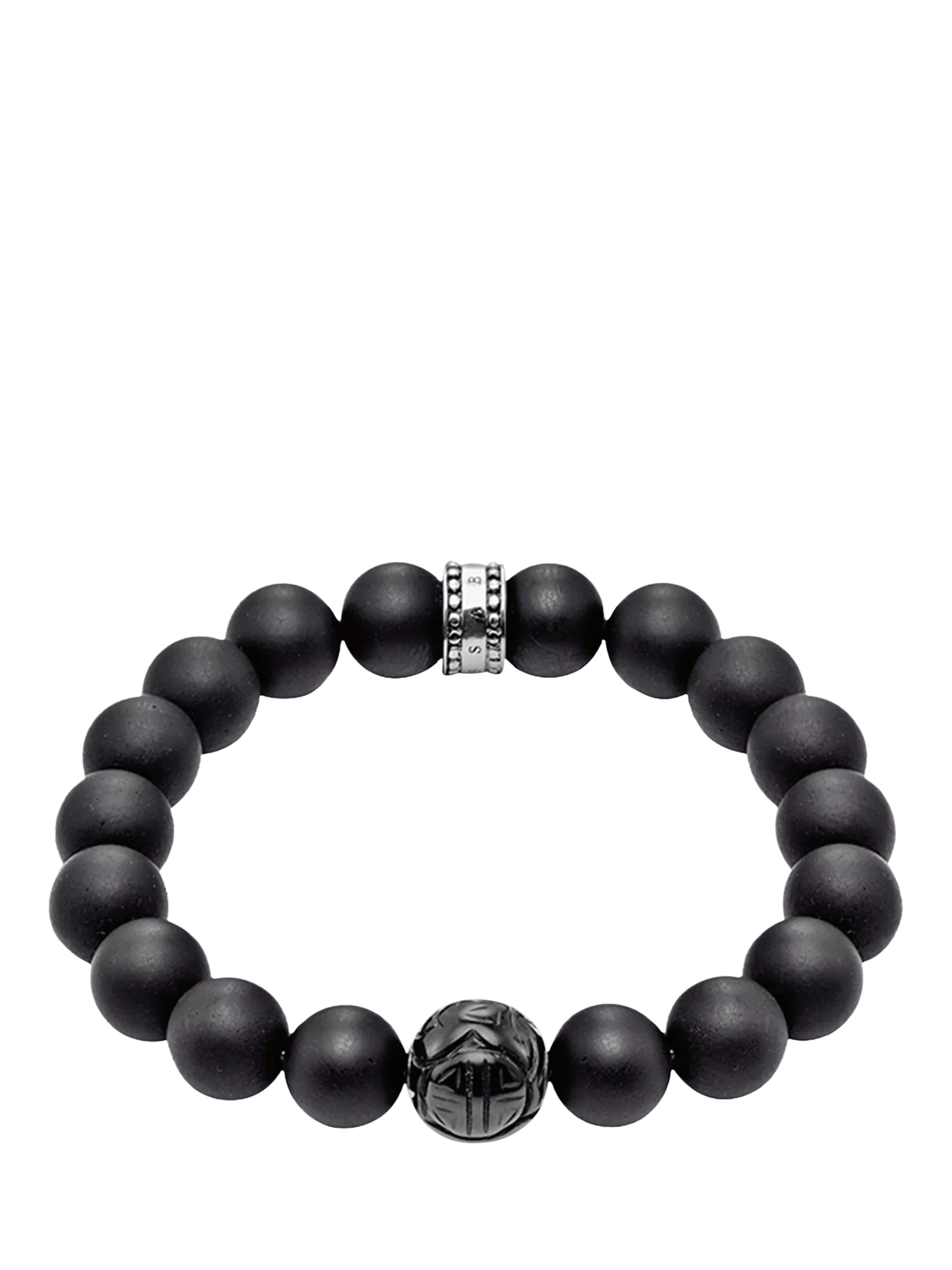 THOMAS SABO Rebel at Heart black obsidian sterling silver bracelet (British brand)
