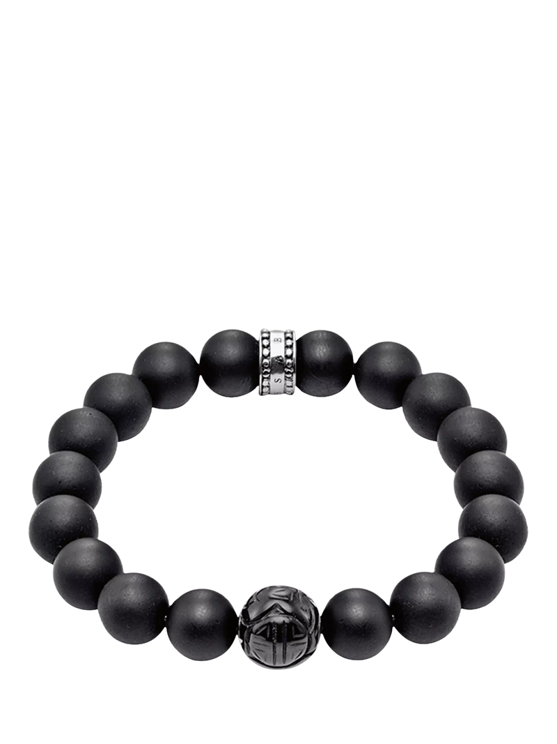 THOMAS SABO Rebel at Heart black obsidian sterling silver bracelet (British brand)