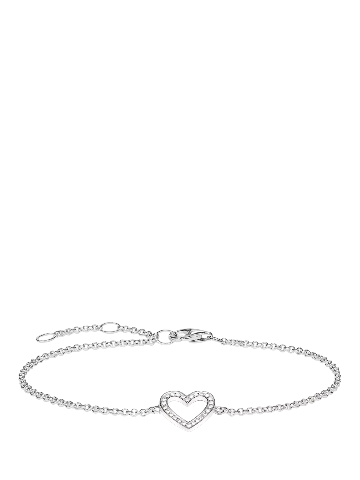 THOMAS SABO sterling silver heart bracelet with cubic zirconia, UK version