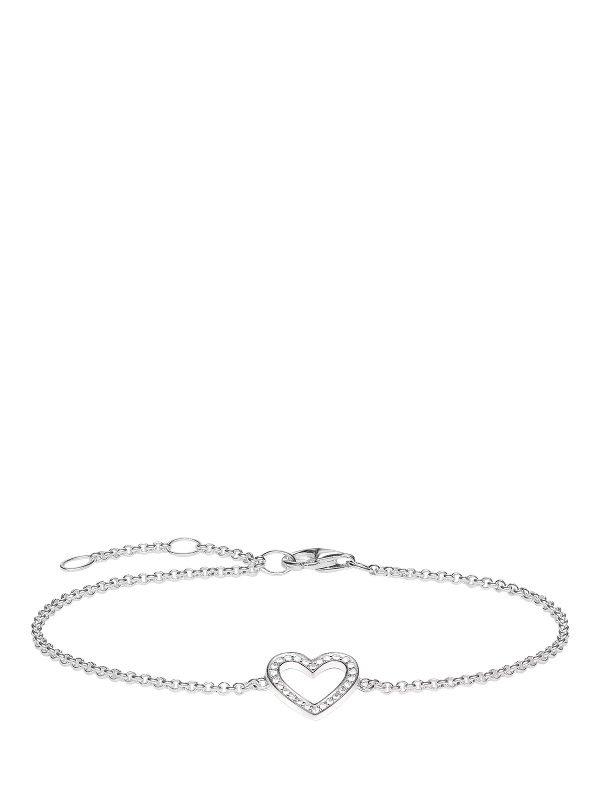 THOMAS SABO sterling silver heart bracelet with cubic zirconia, UK version