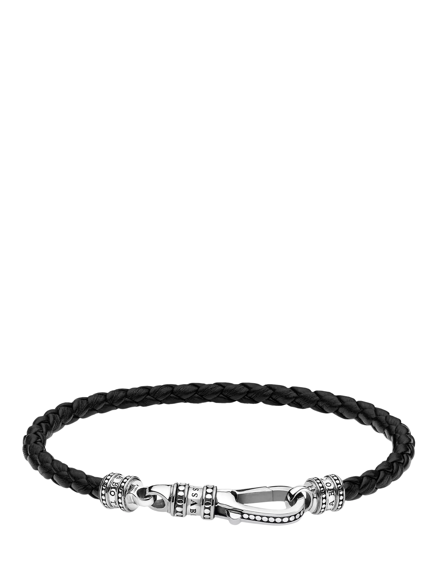 THOMAS SABO woven leather bracelet black silver (British brand)