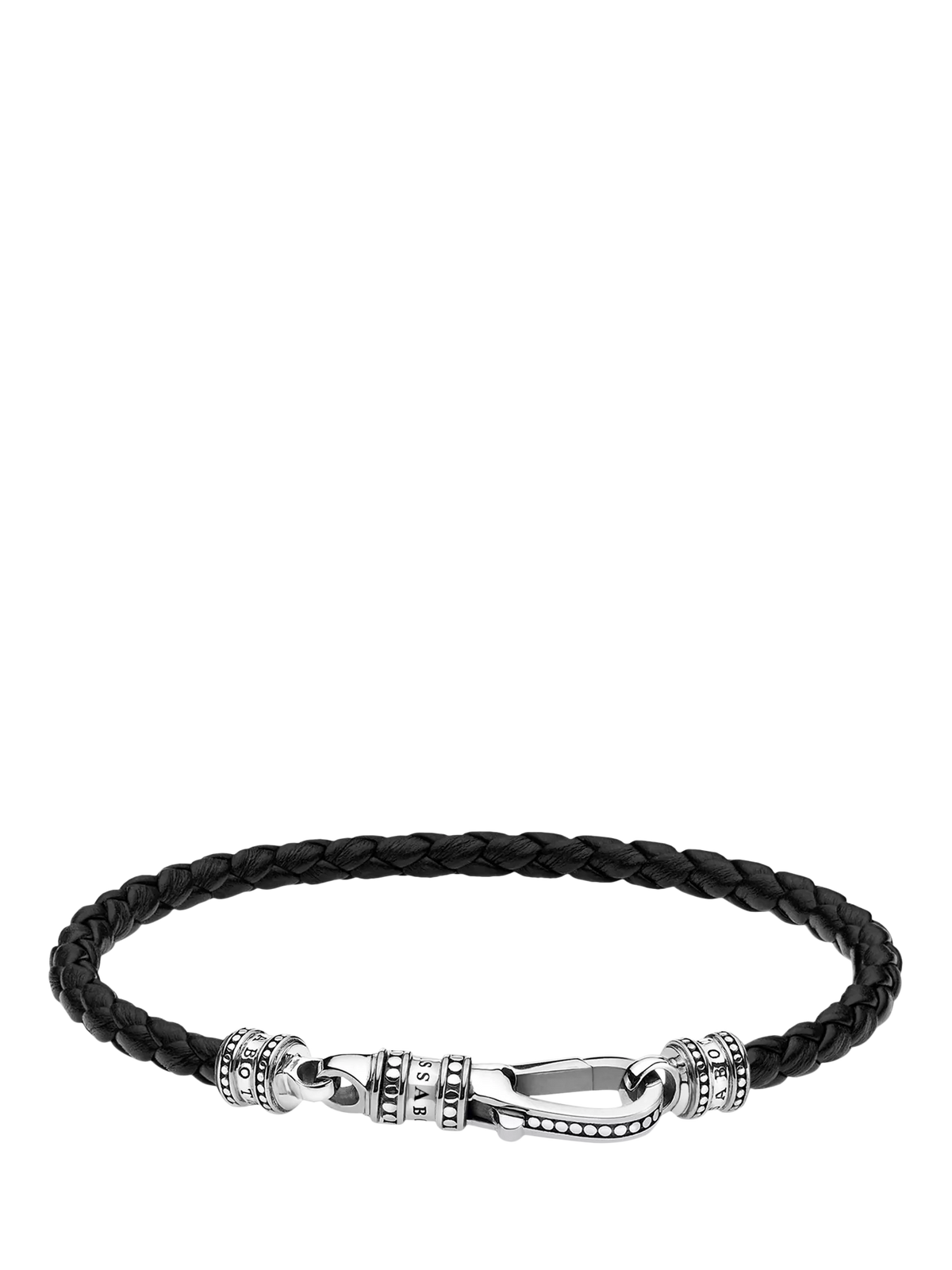 THOMAS SABO woven leather bracelet black silver (British brand)