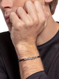 THOMAS SABO woven leather bracelet black silver (British brand)