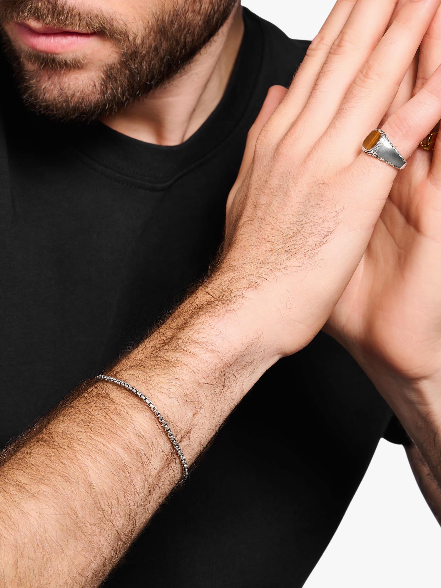 Thomas Sabo oxidised silver chain bracelet 19cm, imported from the UK