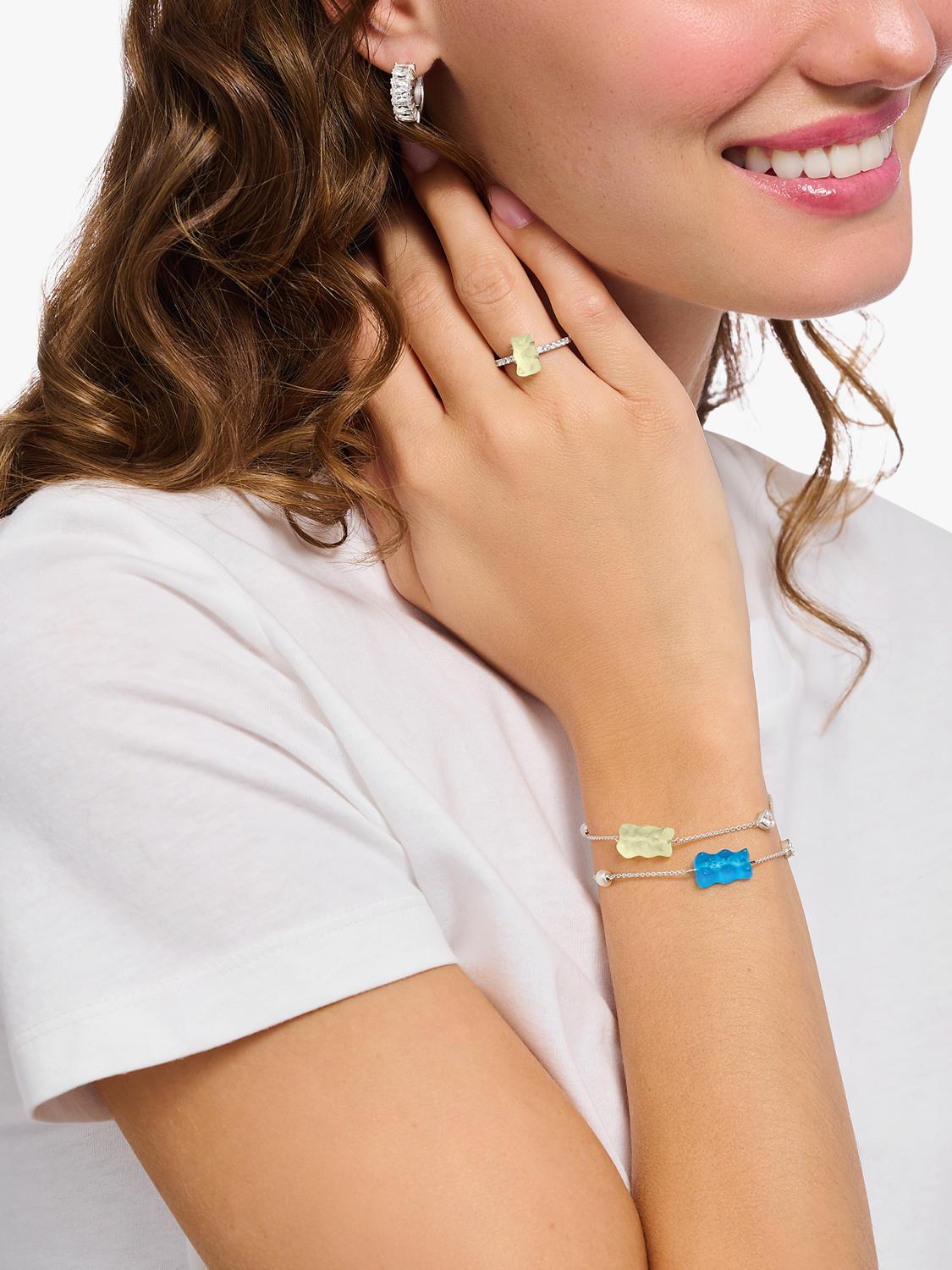 THOMAS SABO Goldbear chain bracelet blue crystal pearl - British product