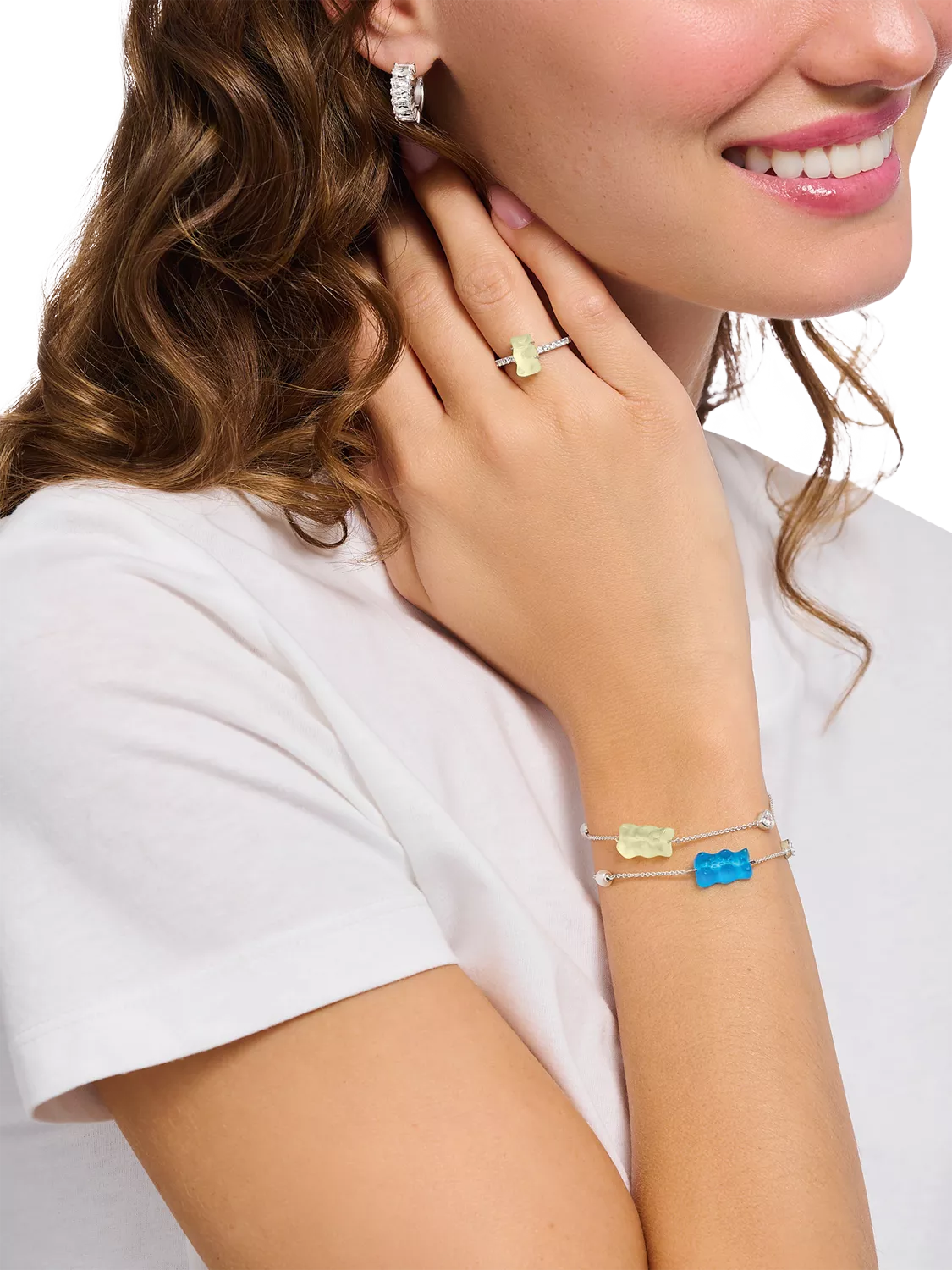 THOMAS SABO Goldbear chain bracelet blue crystal pearl - British product