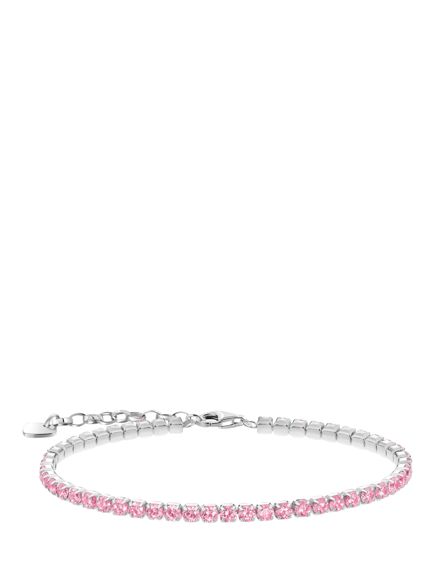 THOMAS SABO pink cubic zirconia tennis bracelet adjustable 16-19cm - British product