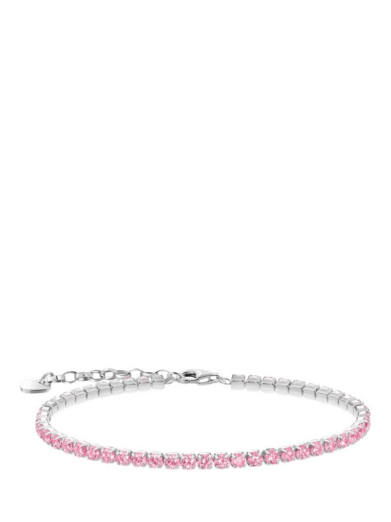 THOMAS SABO pink cubic zirconia tennis bracelet adjustable 16-19cm - British product