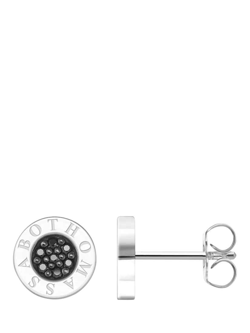 THOMAS SABO cubic zirconia stud earrings silver black, imported from the UK