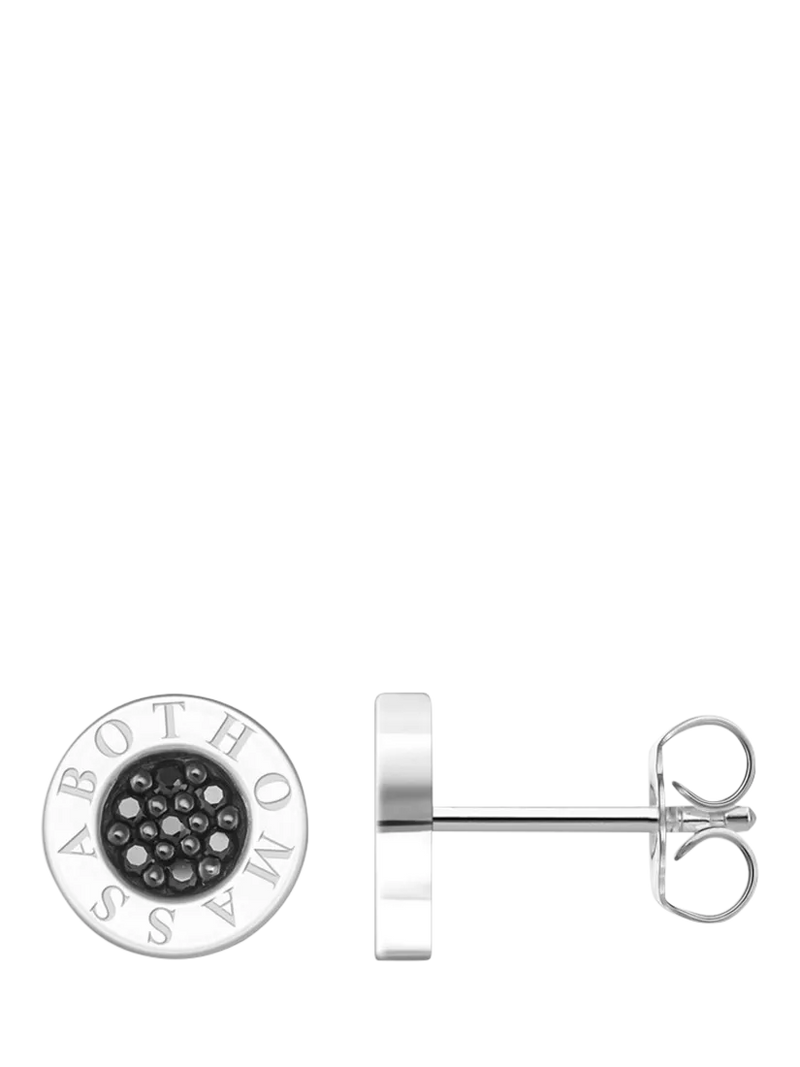 THOMAS SABO cubic zirconia stud earrings silver black, imported from the UK