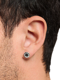 THOMAS SABO cubic zirconia stud earrings silver black, imported from the UK