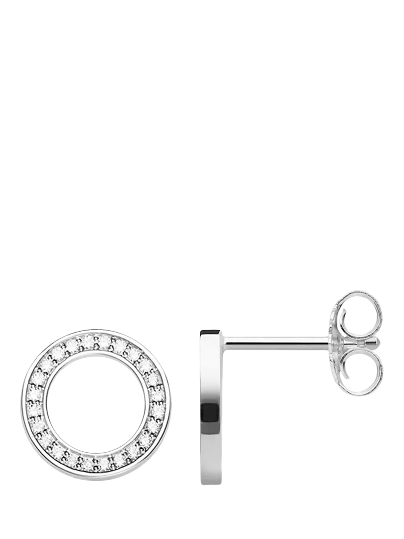 THOMAS SABO cubic zirconia circle stud earrings silver, UK version