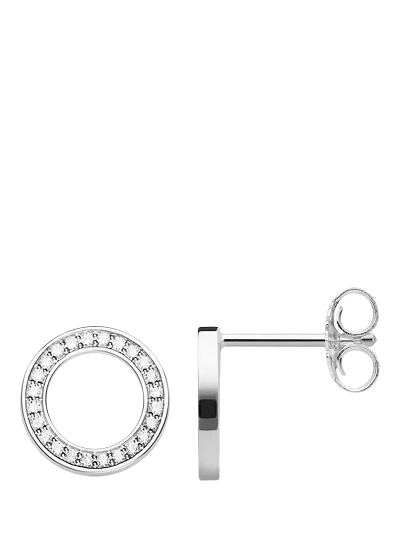 THOMAS SABO cubic zirconia circle stud earrings silver, UK version