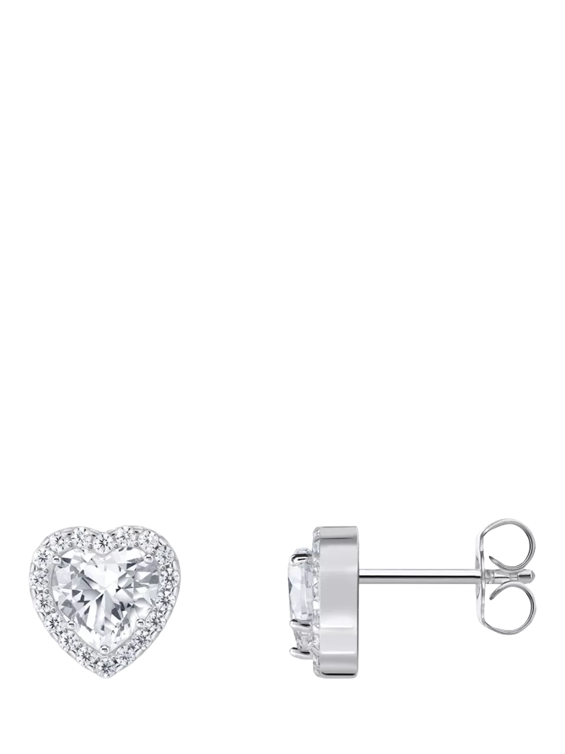 THOMAS SABO Essentials Cubic Zirconia Heart Stud Earrings, Silver