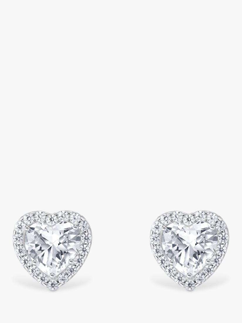 THOMAS SABO cubic zirconia heart stud earrings 9mm, imported from the UK