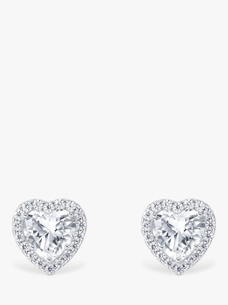 THOMAS SABO cubic zirconia heart stud earrings 9mm, imported from the UK