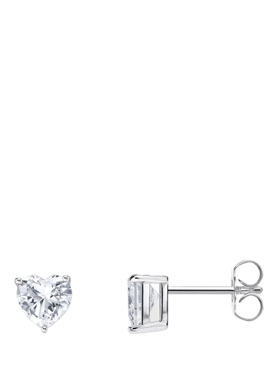John Lewis THOMAS SABO Cubic Zirconia Heart Sterling Silver Stud Earrings 7mm- Buy online at McGrocer