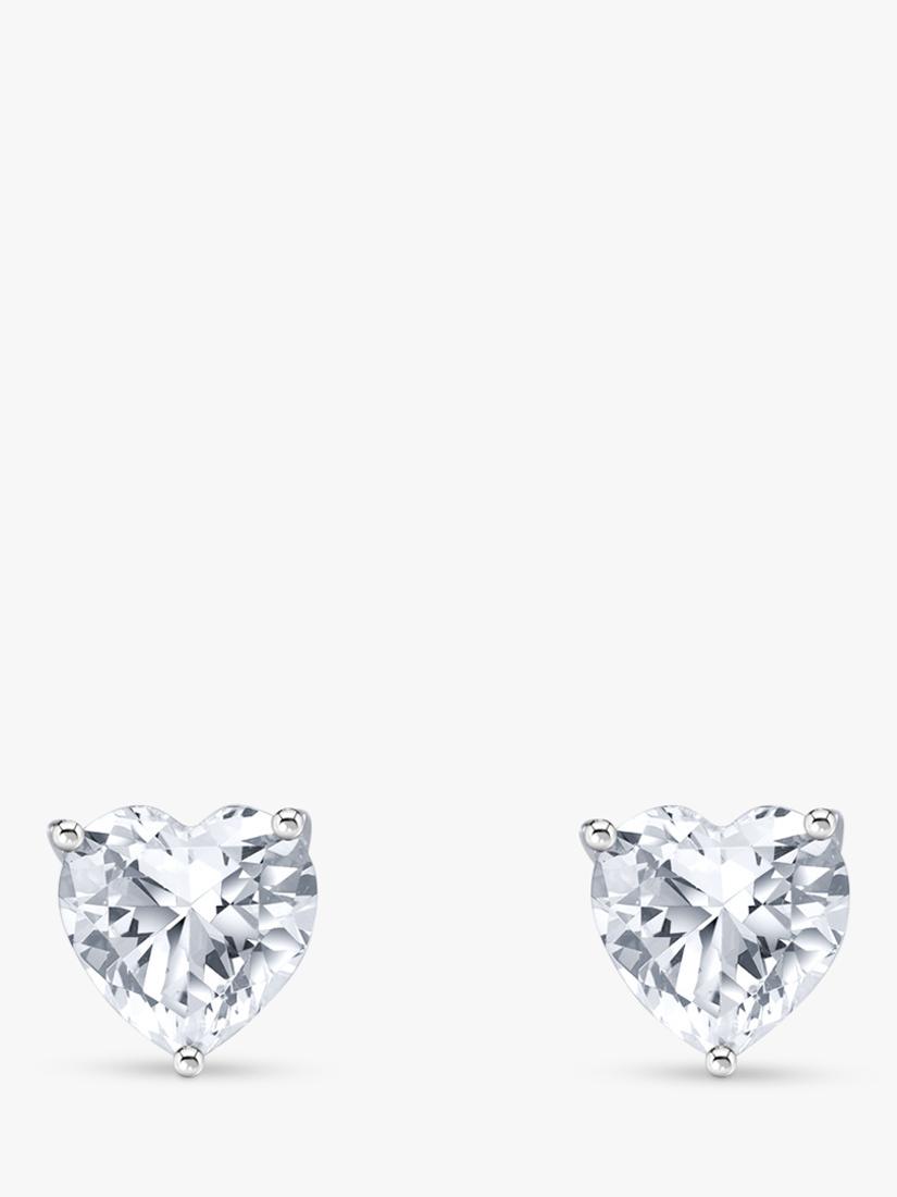 Thomas Sabo cubic zirconia heart stud earrings sterling silver, imported from the UK