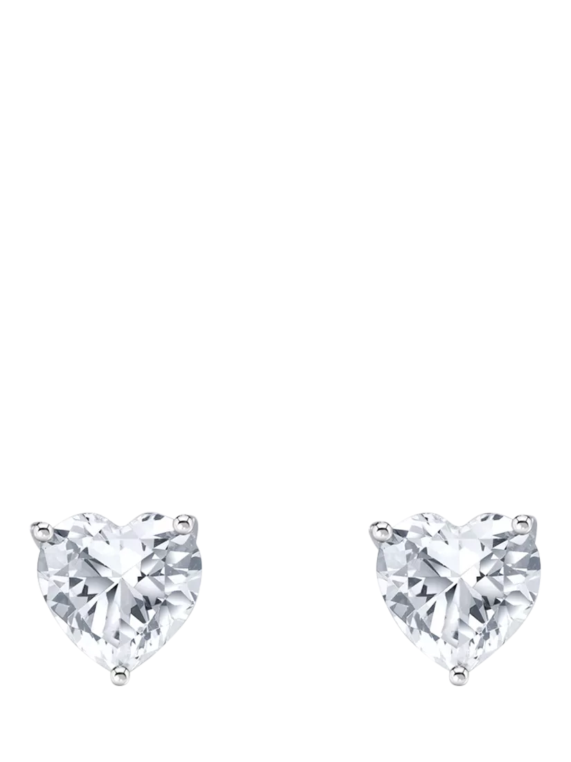 Thomas Sabo cubic zirconia heart stud earrings sterling silver, imported from the UK