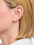 Thomas Sabo cubic zirconia heart stud earrings sterling silver, imported from the UK