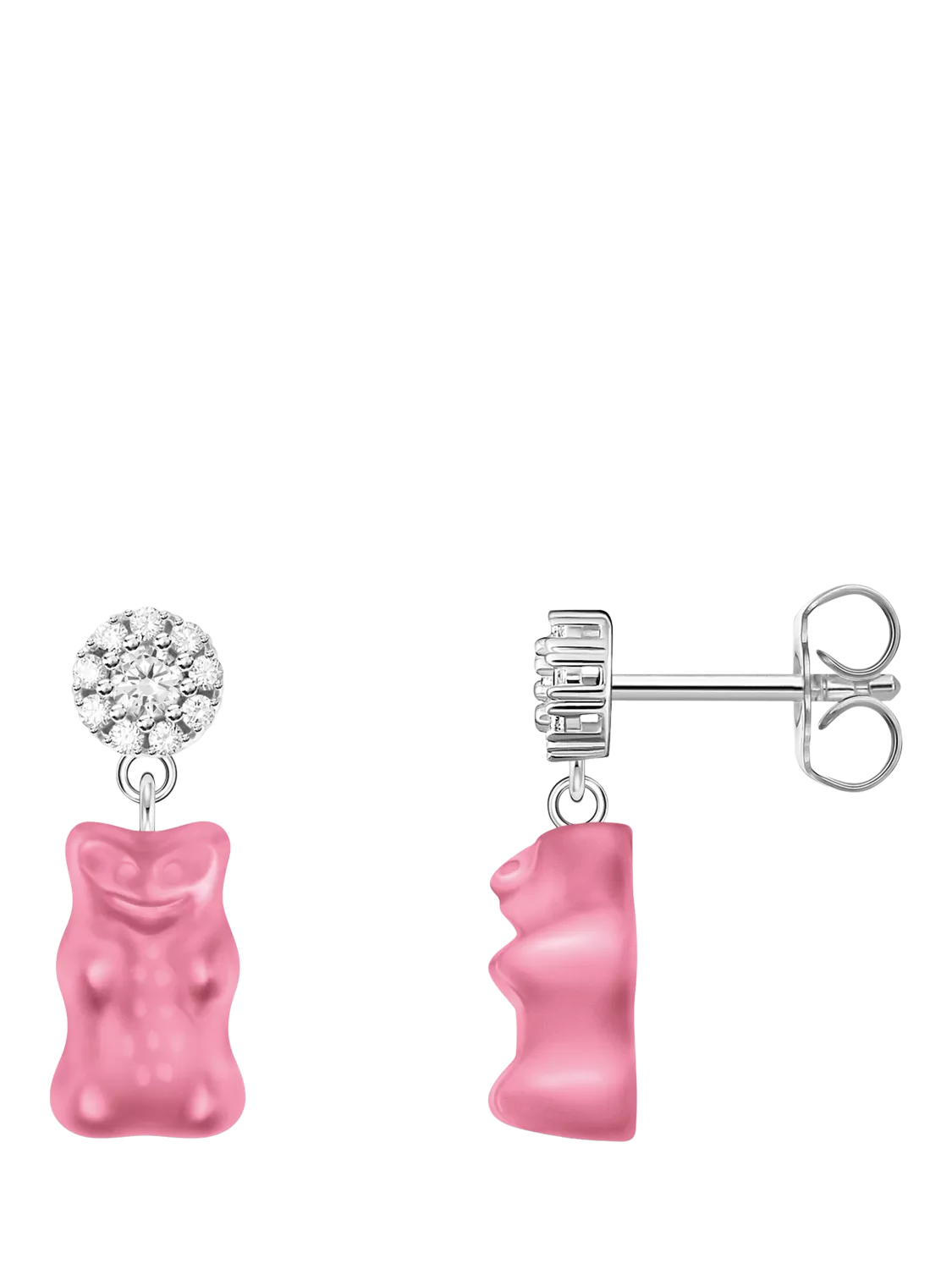 THOMAS SABO Goldbear pink stud earrings sterling silver (British brand)