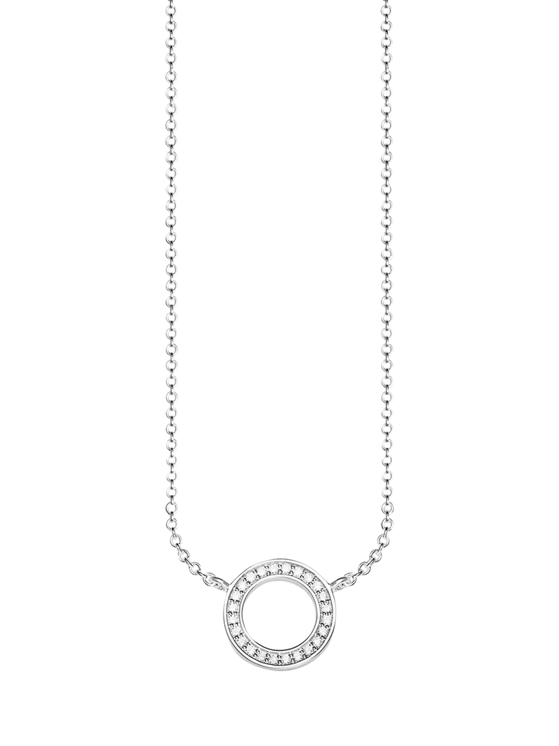THOMAS SABO cubic zirconia circle necklace silver, imported from the UK
