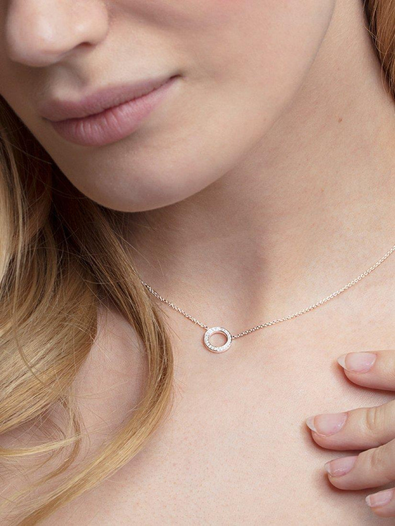 THOMAS SABO cubic zirconia circle necklace silver, imported from the UK