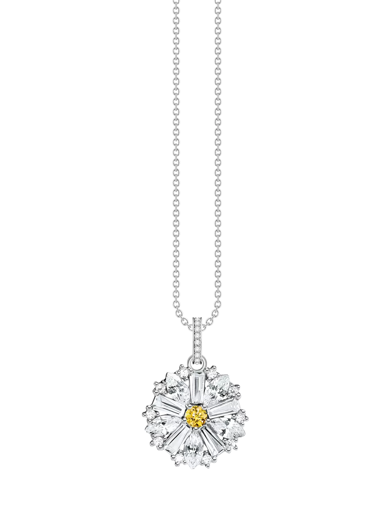 THOMAS SABO daisy zirconia pendant necklace in silver (British brand)