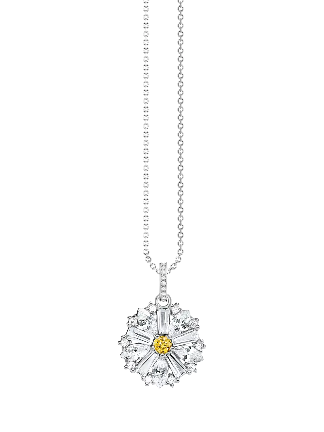 THOMAS SABO daisy zirconia pendant necklace in silver (British brand)