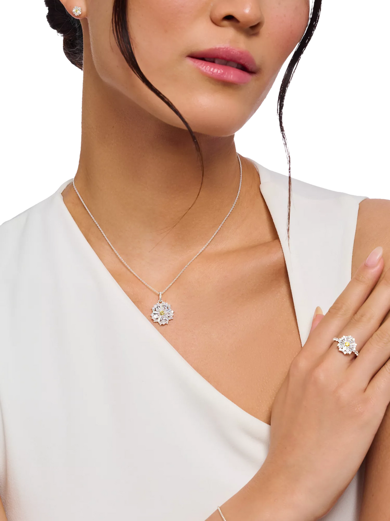 THOMAS SABO daisy zirconia pendant necklace in silver (British brand)