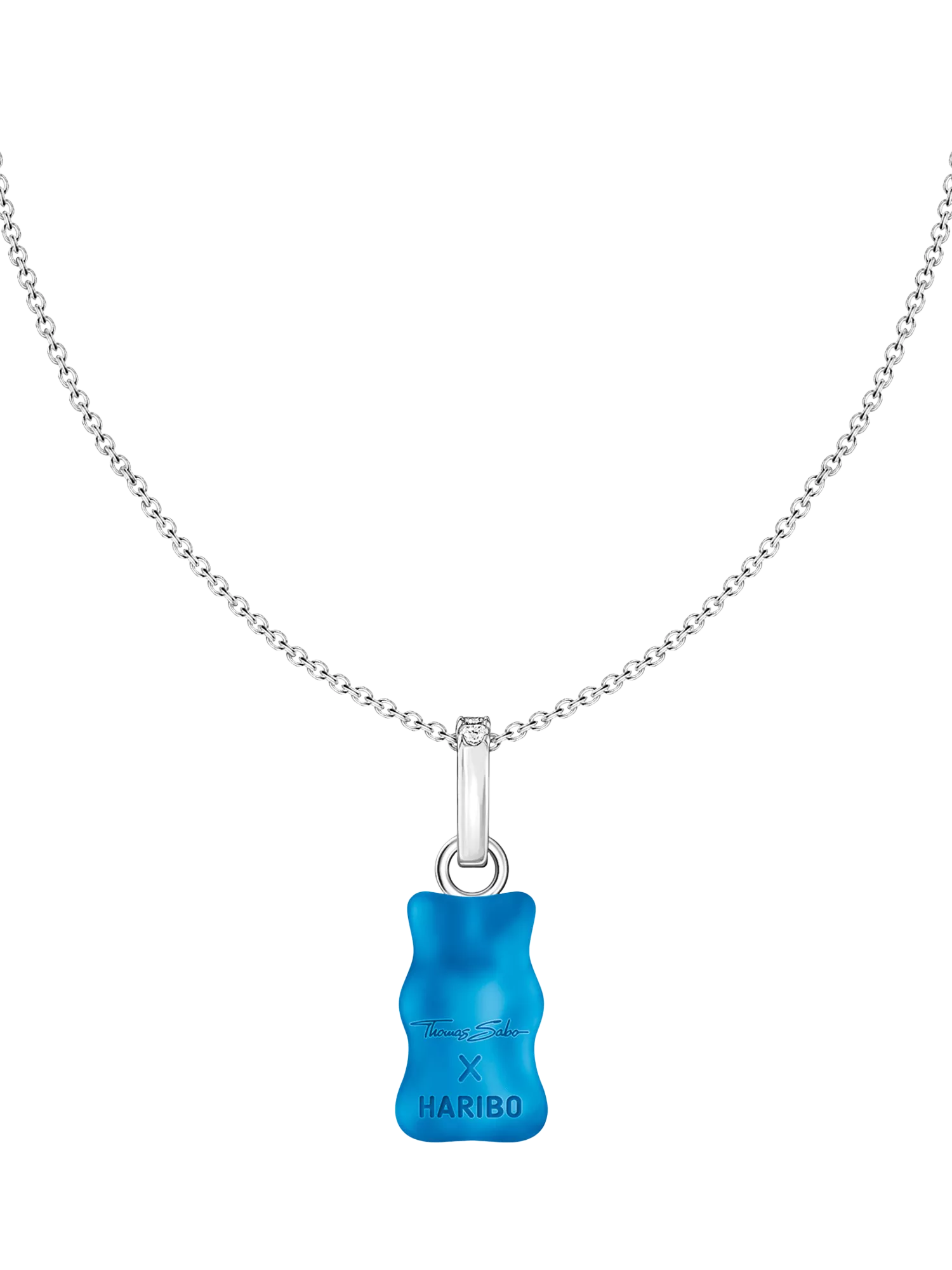 THOMAS SABO Goldbear pendant necklace blue silver adjustable, imported from the UK