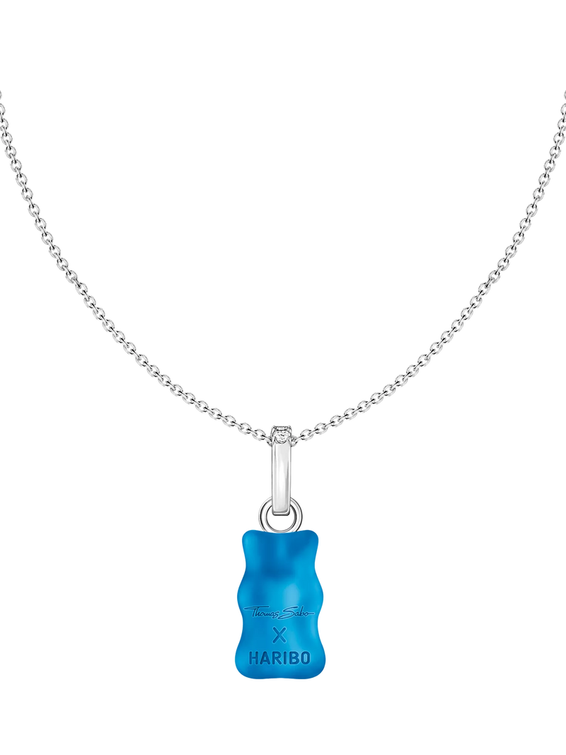 THOMAS SABO Goldbear pendant necklace blue silver adjustable, imported from the UK