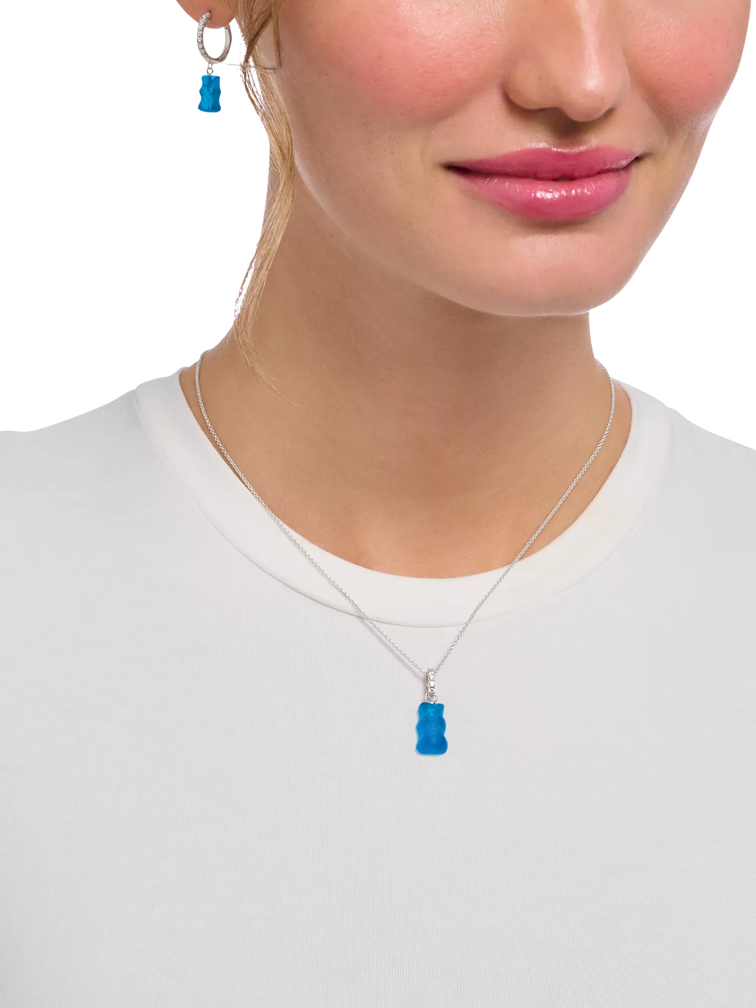 THOMAS SABO Goldbear pendant necklace blue silver adjustable, imported from the UK