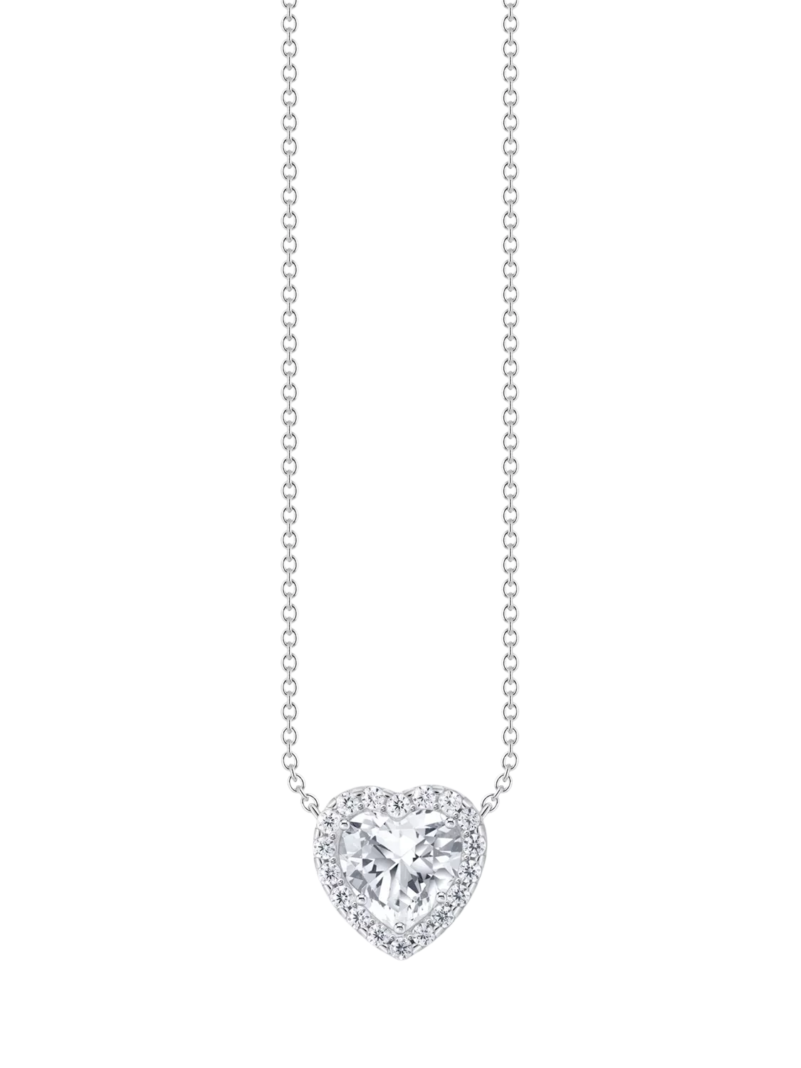 THOMAS SABO heart cubic zirconia pendant necklace silver, imported from the UK