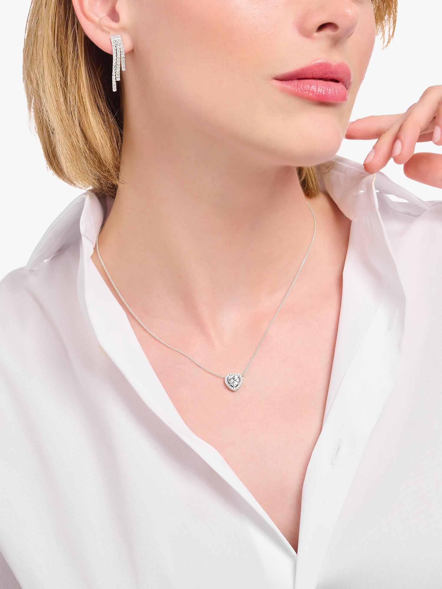 THOMAS SABO heart cubic zirconia pendant necklace silver, imported from the UK